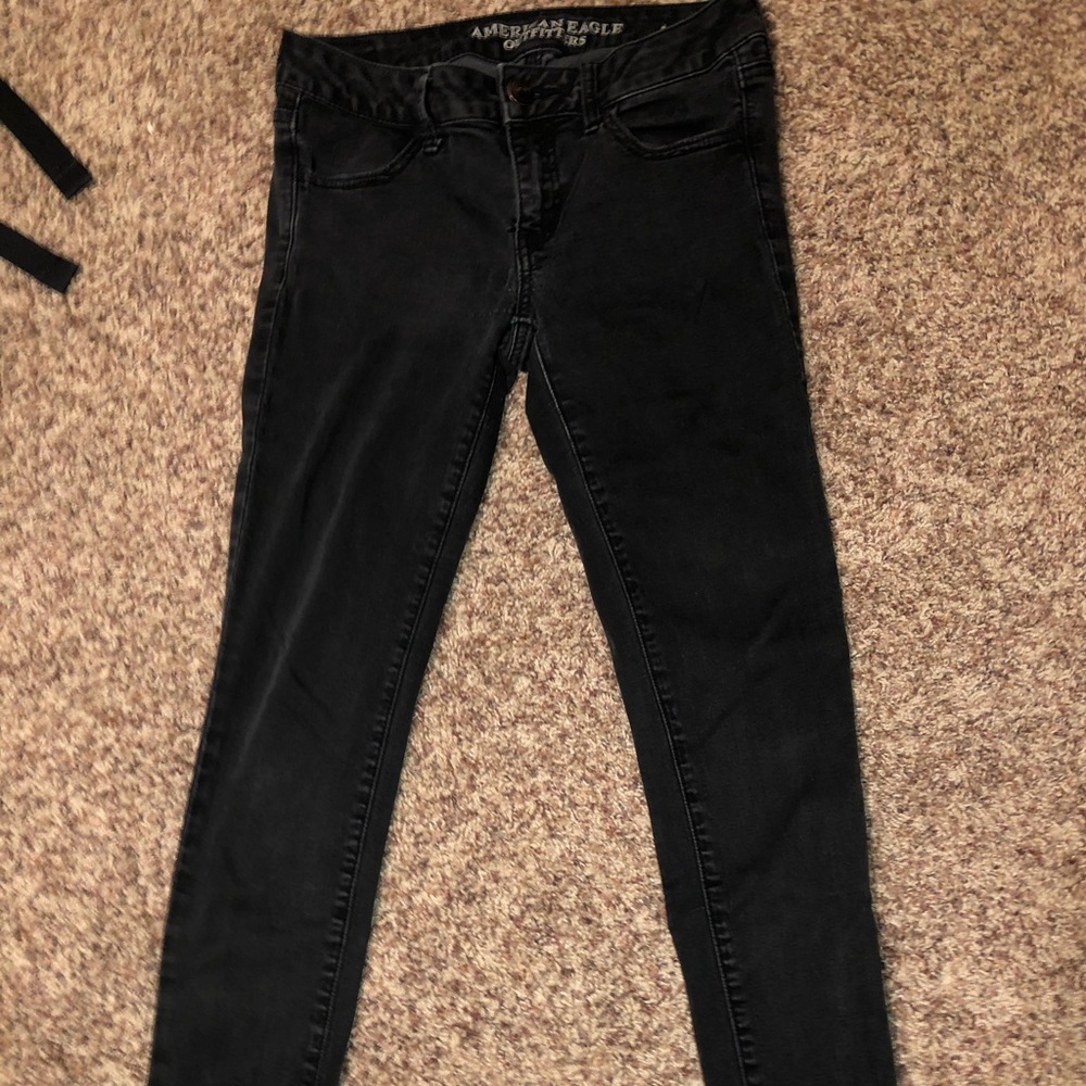 American eagle black super stretch jeans